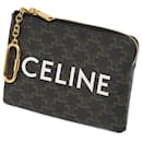 Celine Black Canvas Coin and Card Case - Céline