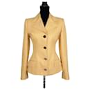 Yellow cotton and silk blazer Dolce & Gabbana