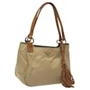 PRADA Hand Bag Nylon Beige Auth 114823 - Prada