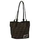 FENDI Zucca Canvas Tote Bag Brown Black Auth BD138 - Fendi