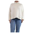 Ivory ribbed pocket jumper - size M - Autre Marque
