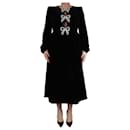 Black Camille velvet midi dress - size UK 12 - Autre Marque