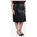 Black leather midi skirt - size UK 16 - Autre Marque
