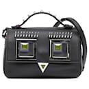 Fendi Black Micro Hypnoteyes Double Baguette Satchel