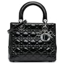 Dior Black Medium Patent Cannage Lady Dior