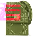 Dior Red Studded Lambskin Vertical Diorama Bag