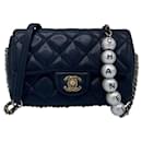 Chanel 2020 My Precious Pearls Black Lambskin Quilted Small Flap Bag GHW
