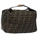 Sac à main en toile Zucca FENDI marron noir or Auth BD155 - Fendi