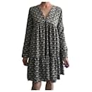 Fluid Black Off-White Printed Dress - Genesis. Size 36-38-40 - Autre Marque