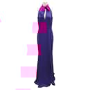 Jay Godfrey Magenta Clare Keyhole Stretch Crepe Halter Long Gown - Autre Marque