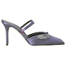  Malone Souliers Fara Embellished Slip-On Pumps in Pink Satin - Autre Marque