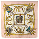 Hermès White Grand Uniforme Silk Scarf