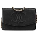 Chanel Black CC Caviar Wallet on Chain