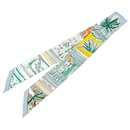 Hermès Blue Rayures d'Ete Twilly Silk Scarf