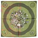Hermès Green Sulfures Handkerchief Silk Scarf