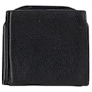 Valextra Black Leather Money Clip Coin Case