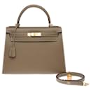 HERMES Kelly 28 Bag in Etoupe Leather - 102571 - Hermès