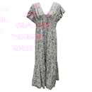 Derek Lam 10 Crosby Pink Multi Greta Floral Flutter Sleeve Midi Dress - Autre Marque