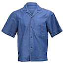 Acne Studios Short Sleeve Shirt in Blue Cotton Denim