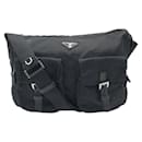 Prada Tessuto Triangle Logo Black Nylon Shoulder Bag