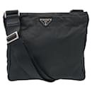 Prada Tessuto Triangle Logo Black Nylon Shoulder Bag