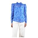 Blue floral silk blouse - size UK 8 - Autre Marque