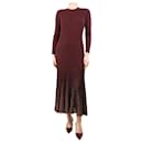 Burgundy Mila metallic ribbed-knit midi dress - size M - Ulla Johnson
