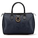 Dior Blue Oblique Trotter Coated Canvas Boston Bag