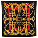 Hermès Black Grand Manege Silk Scarf