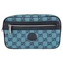 Gucci Blue Navy GG Canvas Leather Fanny Pack