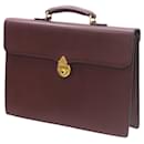 Burberry Wine Leather Briefcase