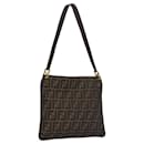 FENDI Zucca Canvas Shoulder Bag Brown Black gold Auth ep7509 - Fendi