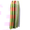 Max Mara Weekend Peach Multi Striped Satin Midi Skirt - Autre Marque