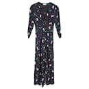Rixo Tulip Printed Crepe Midi Dress In Black Viscose  - Autre Marque