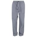 Mr. P. Drawstring Straight -Leg Trousers with Pockets in Grey Cotton - Autre Marque