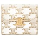 Cream Triomphe compact wallet - Céline