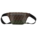 Fendi Brown Zucca Embossed Leather Belt Bag