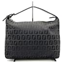 Fendi Handbag Pouch in Dark Brown Canvas and Leather