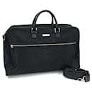 Burberry Black Nylon Leather Boston Bag