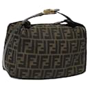 Sac à main en toile Zucca FENDI marron noir or Auth 114956 - Fendi