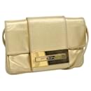 FENDI Shoulder Bag Leather Gold Auth 115157 - Fendi