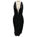 Alex Perry Black Mirabelle Cloque V Pencil Dress - Autre Marque