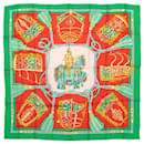 Hermès Carré 90 "LES MUSEROLLES" 100% Silk Scarf in Red x Green