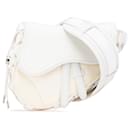 Dior White Sacai Technical Fabric and Leather Saddle Bag