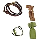LOUIS VUITTON Name Tag Powanie Epi Shoulder Strap Leather 4Set Beige Auth ep7688 - Louis Vuitton