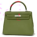 Sac à main Hermes Kelly 28 en Vermillon - Hermès