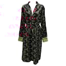 Alix of Bohemia Black / Red Printed Belted Cotton Midi Dress - Autre Marque