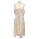 Lafayette 148 New York Ecru Raffia Textured Sleeveless Cotton Dress - Autre Marque