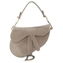 Dior Gray Mini Velvet Crystal Embellished Saddle
