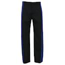 Balenciaga Striped Twill Trousers in Black Cotton